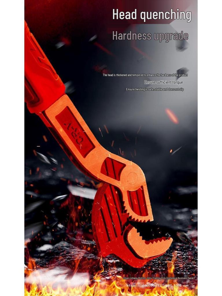 10-Inch Chroom Vanadium Staal Snel Zelfvergrendelende Verstelbare Moersleutel - Multifunctioneel, Industriële Kwaliteit, Hoge Hardheid.