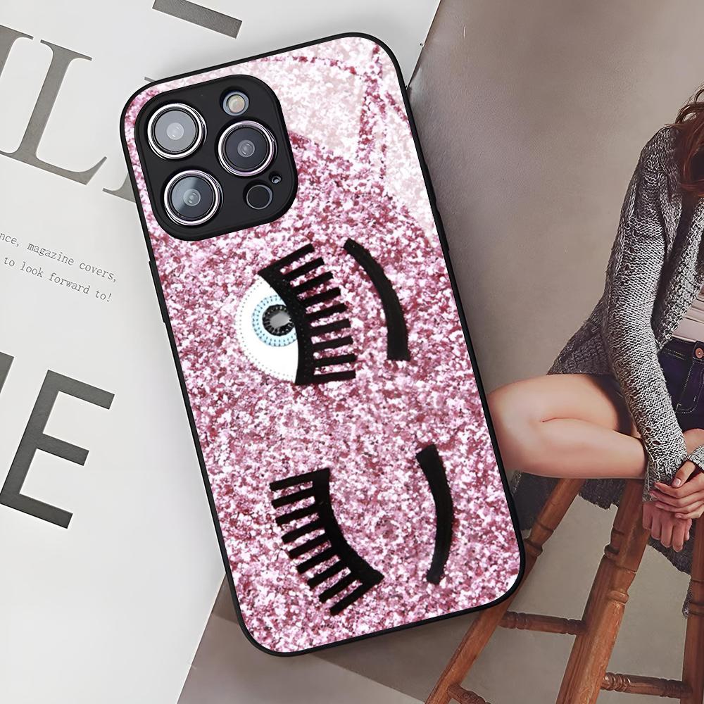 Hot Ferragnies Eyes Chiara Phone Case for Iphone 16 15 14 12 11 13 Pro Max Mini X Xr Xs Se 8 Puls glass Cover