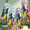 1PC Desert Cactus Hand Flower Art 750ml Color Plastic Sports Water Bottle Leakproof Flip Straw Lid Suitable for Sports Office Home Use