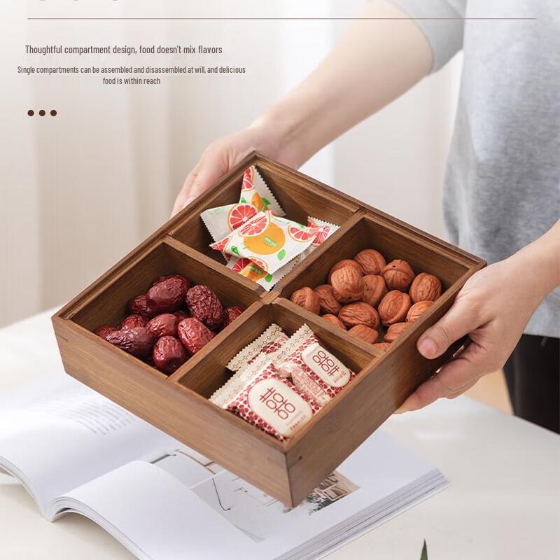 Bamboo Compartment Snack & Dried Fruit Tray 1 pc