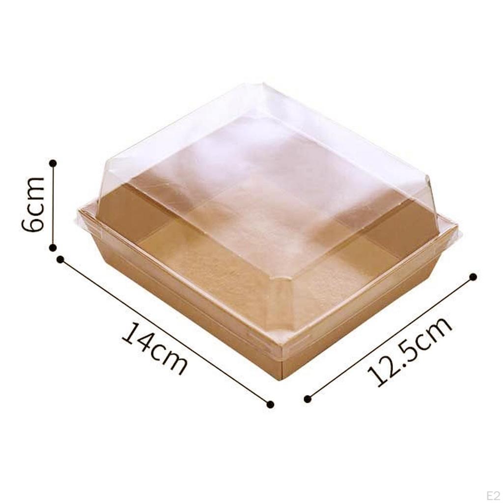 50 scatole per alimenti con coperchio trasparente per ciambelle, cupcake e fragole, 13,5 x 12,5 x 6 cm.