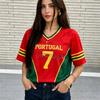 2026 Damen Cheerleader PORTUGAL NR.7 Y2k Tops Herren Damen Fußball Rundhals Kurzarm Trikot T-Shirt Lässige T-Shirts Hip Hop T-Shirt