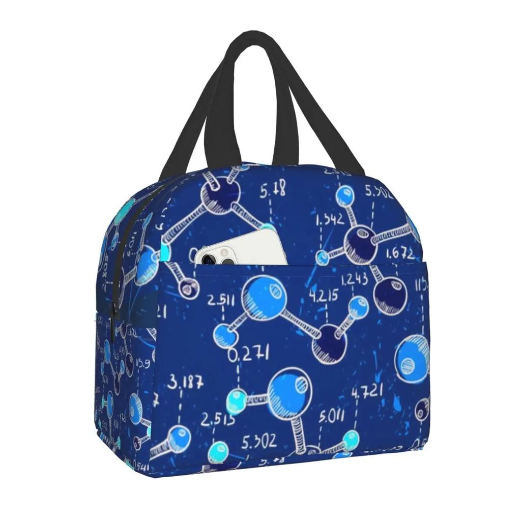 Custom Science Chemistry Laboratory Lunch Bag Men Women Thermal Cooler Insulated Lunch Boxes for Kids School Children