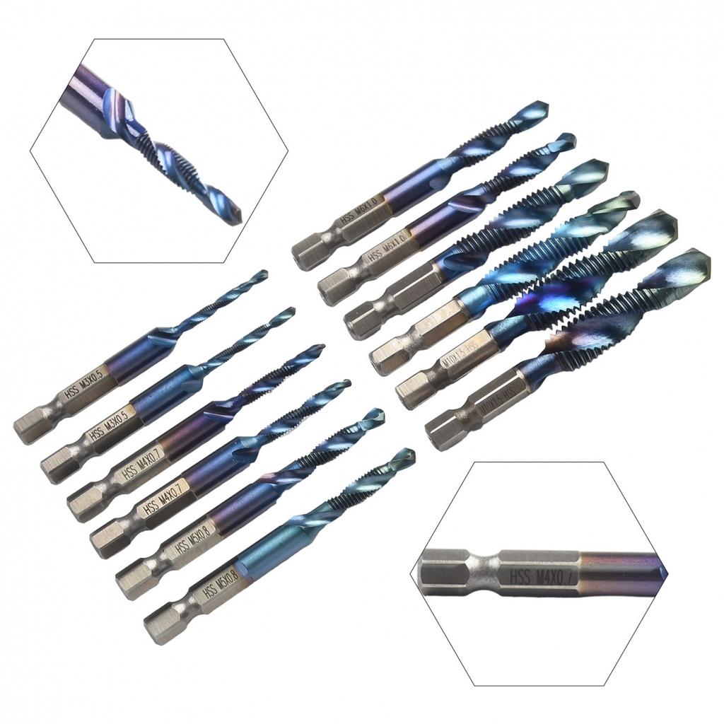 12PCS Hex Shank HSS Drill Bits Set For Aluminum Iron Metal Wood Plastic