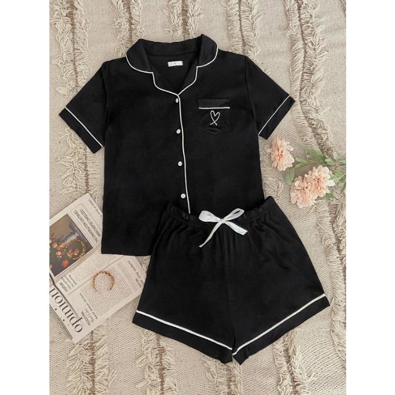 Homewear Sets Cardigan Short-sleeved Shirt Shorts Summer Pajamas for Women