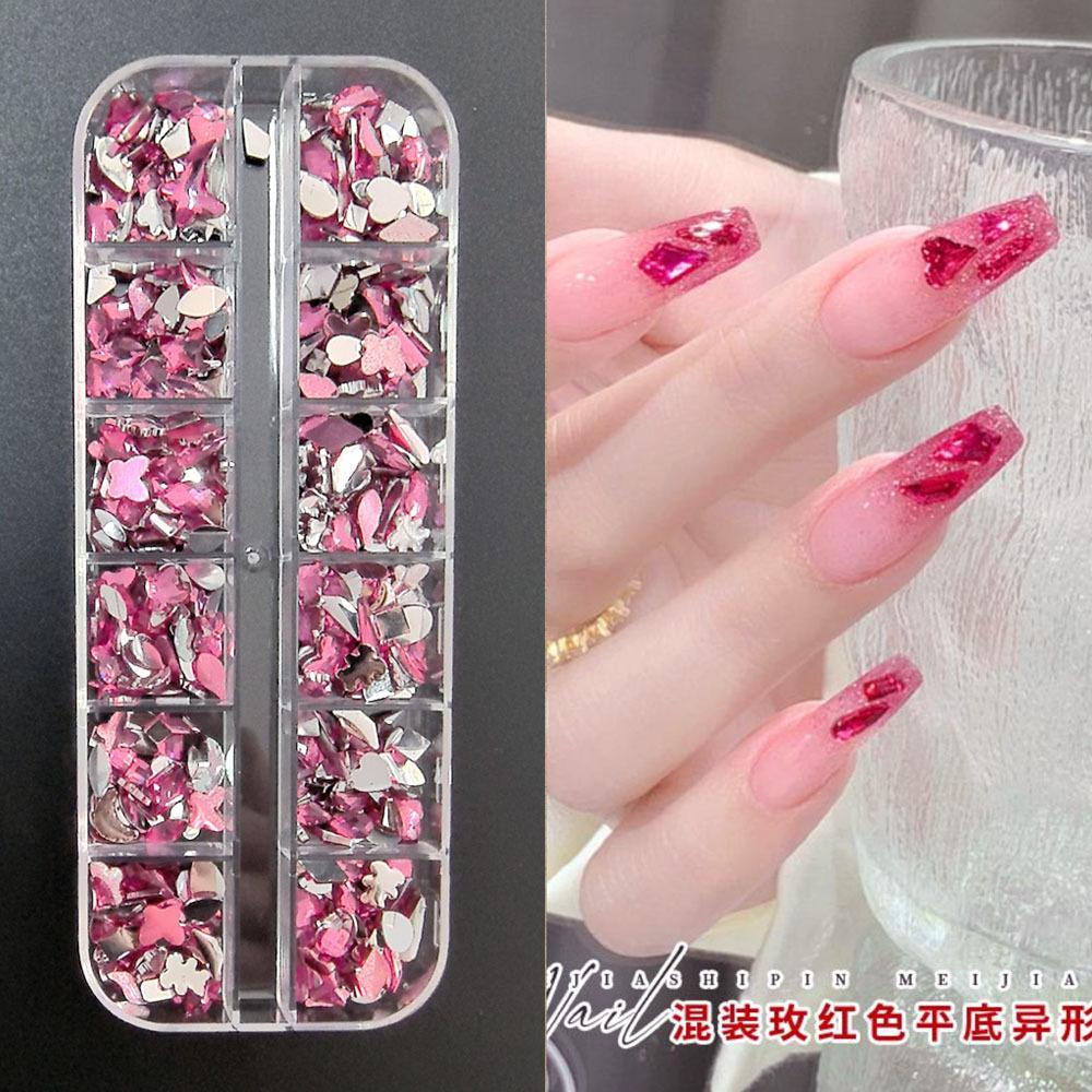 Nail Art Accessories Mini Nail Drills Color Special-Shaped Flat Bottom Drills White Pink Champagne Super Flash Nail Accessories