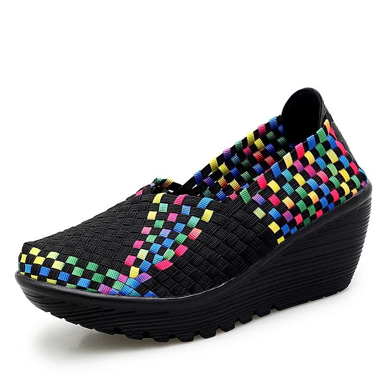 

Fashion Casual Woven Wedge Heel Women s Hollow Out Breathable Shoes Elastic Strap Shoes Fish Mouth Comfortable Sandals 39
