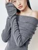 Women's Slim Fit One-Shoulder Knit Top: Early Autumn High-End Sweater Layer
