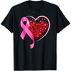 Breast Cancer Awareness Pink Ribbon Valentines Day Hearts Cotton Men T Shirt
