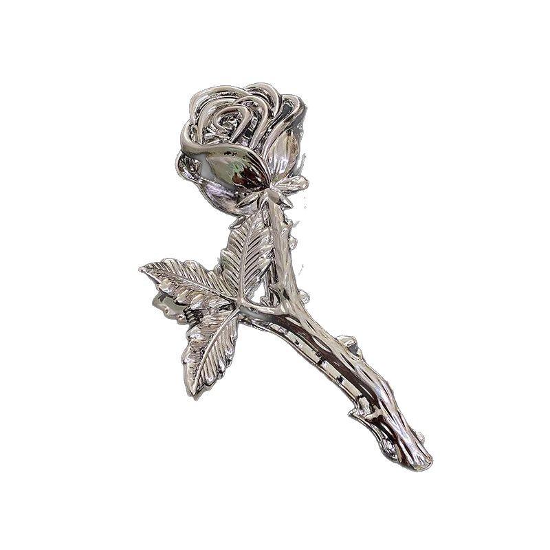 Modern Rose Metal Hair Claw Clip - Non-Damaging, Stylish Hair Accessory for Women