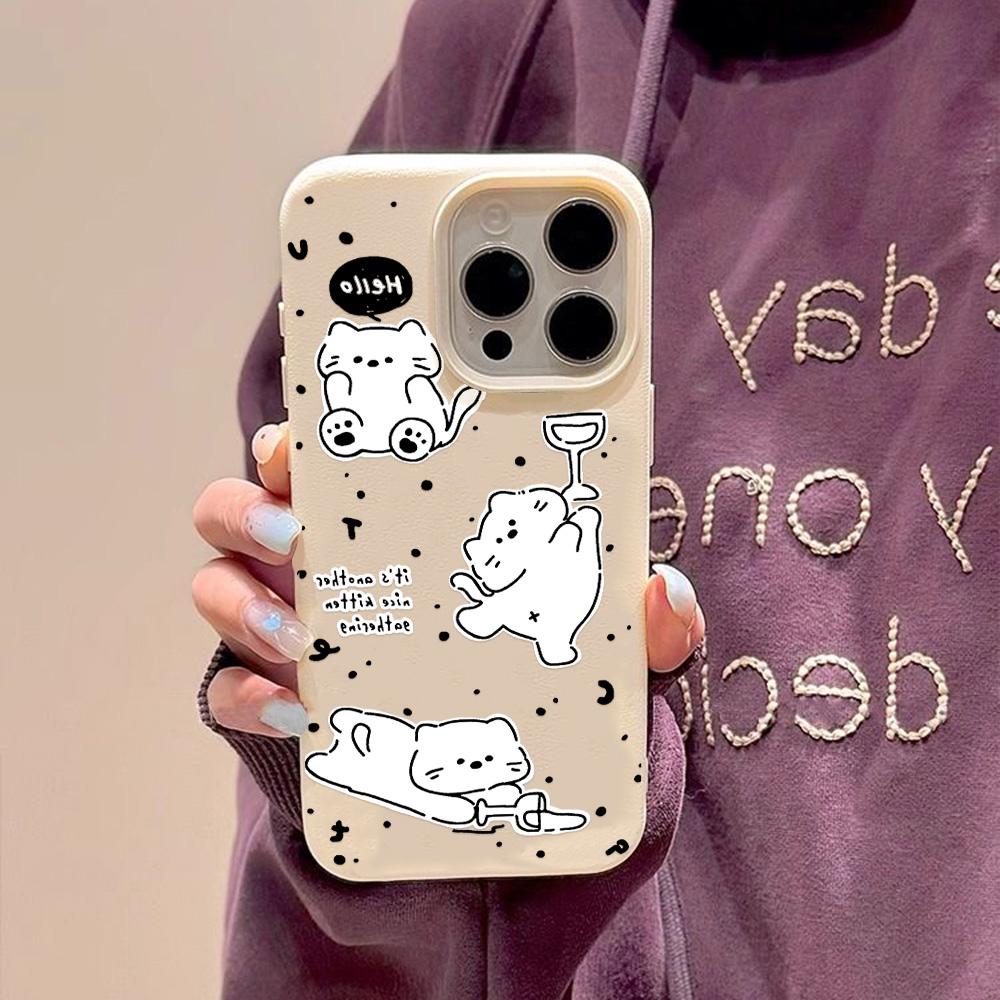 Phone Case for iPhone 11 13 Case iPhone 12 14 15 16 Pro Max 12 Pro 15 Plus Leather Painted Waterproof Drop-proof and Wear-resistant Cartoon