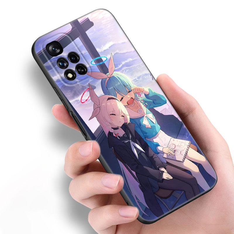 Blue Archive Game Black Silicone Phone Case For Xiaomi POCO X3 X4 NFC F5 M3 M4 M6 X5 X6 Pro F3 F4 GT 5G C55 C65 M5