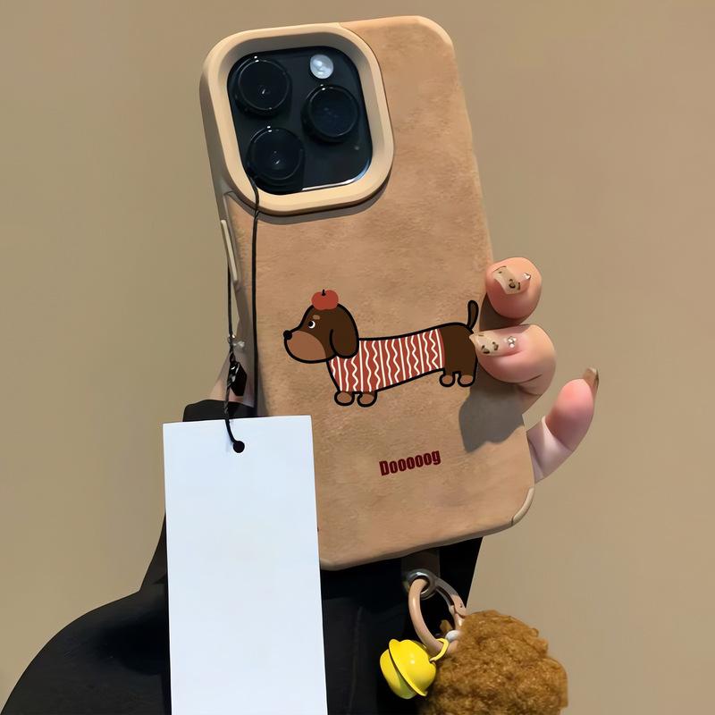 Cute Leopard Striped Dachshund for IPhone14 Mobile Phone Case Xr for Apple 16promax Cartoon 15/13