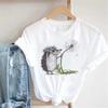 Pink Women Tshirts Casual Cute Cartoon Hedgehog Floral Graphic Print Female Tee Tops Harajuku Fashion Short Sleeve T Shirt Femme