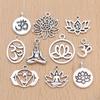 10Pcs Silver Plated Yoga Charms Pendant For Jewelry Making Necklace Earrings Bracelet Diy Findings Craft Mix