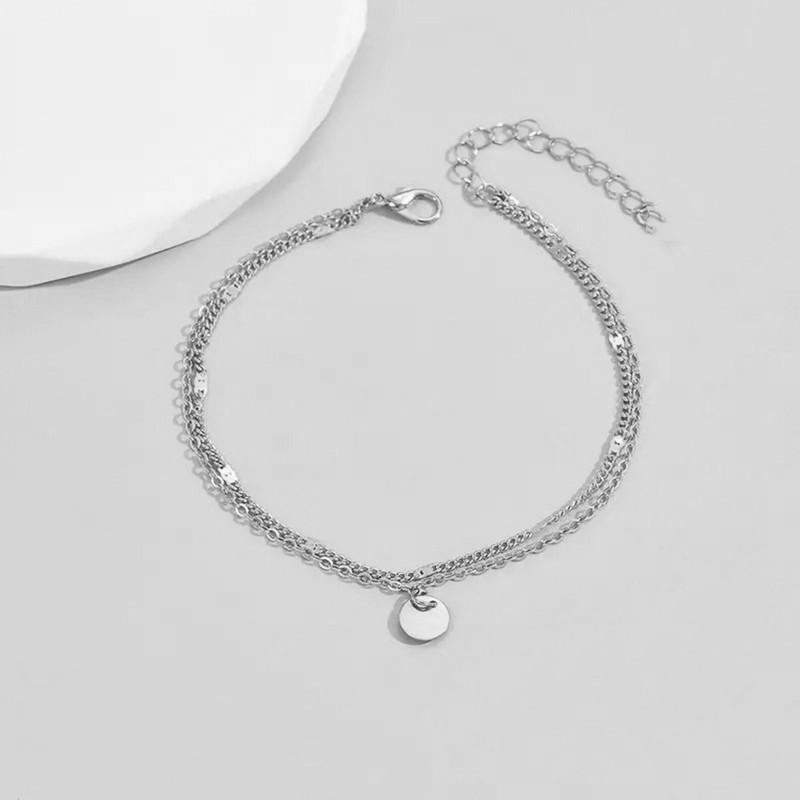 

Hot-selling fashion versatile personality geometric disc sequin pendant multi-layer suit anklet women