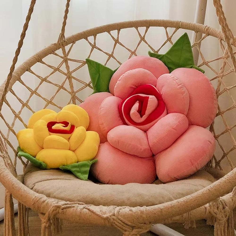 

Simulated Rose Shaped Pillow Plush Car Interior Cushion New Sofa Flower Cushion Plush Toys pink-30cm