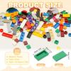 PATIKIL 555pcs Flat Blocks 1x2 Square Green Classic Tiles, Smooth Surface, Mini Building Block Accessories for Building Floors, Walls, Mosaic Pixel