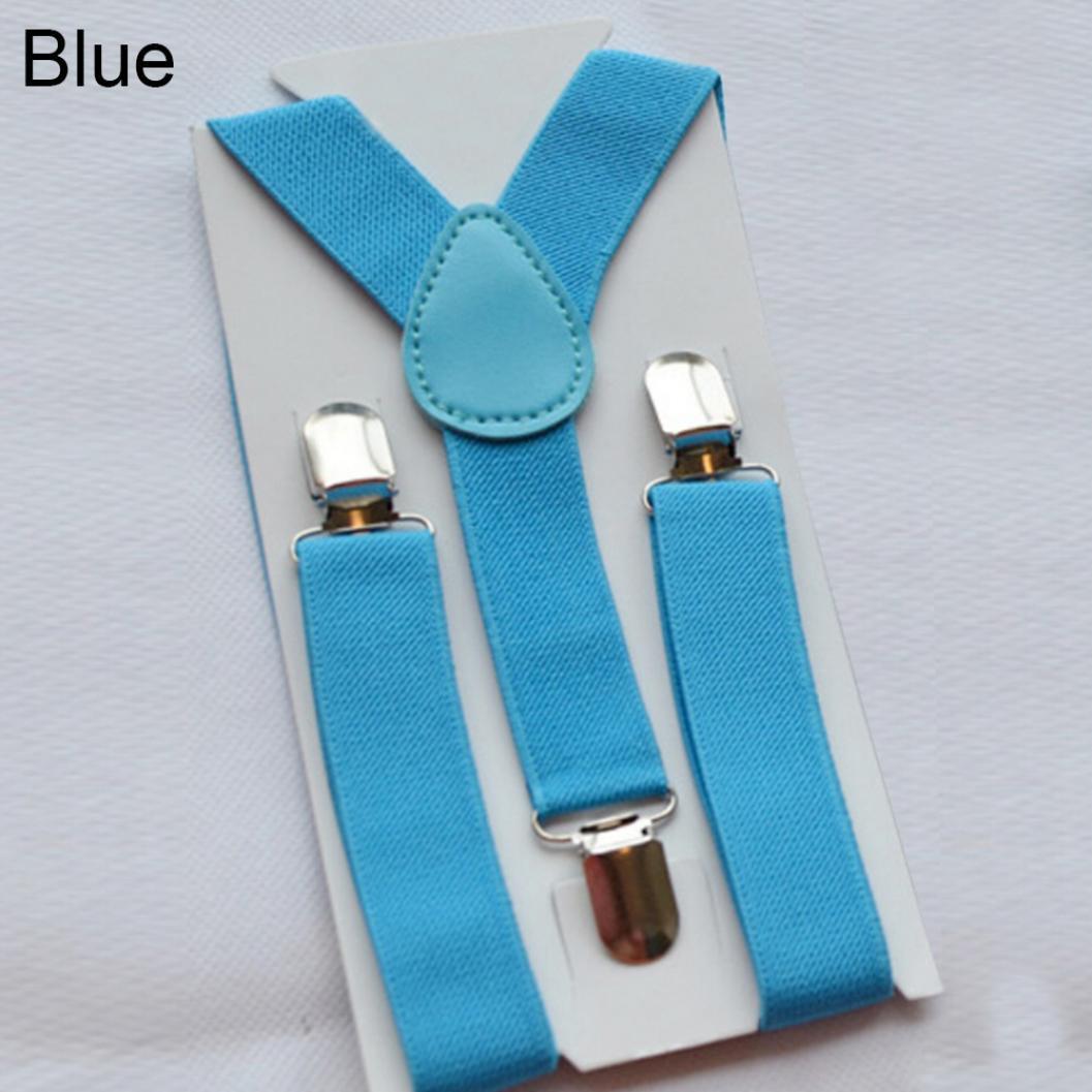 

Детские подтяжки для мальчиков и девочек на клипсе с Y-образной спинкой, эластичные регулируемые подтяжки синий