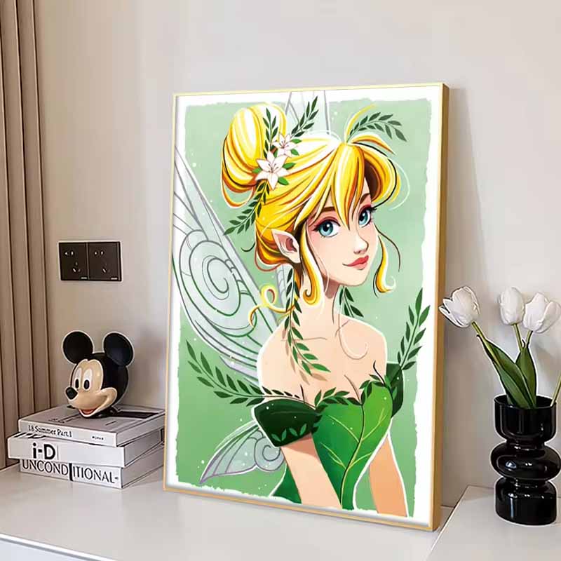 Disney Diamond Painting Tinker Bell Forest themed Illustration Mosaic Art DIY Cross Stitch Embroidery Set Full Diamond Home Decor Gift