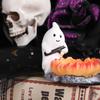 Black Cat & Pumpkin Halloween Candle Holder Resin Decor Set