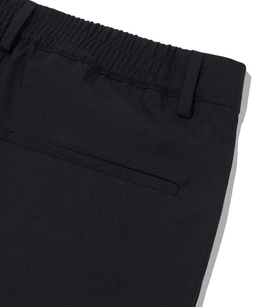 KNITTED [Knitted X Bdkd] Tr Wide Elastic Waist Slacks Black