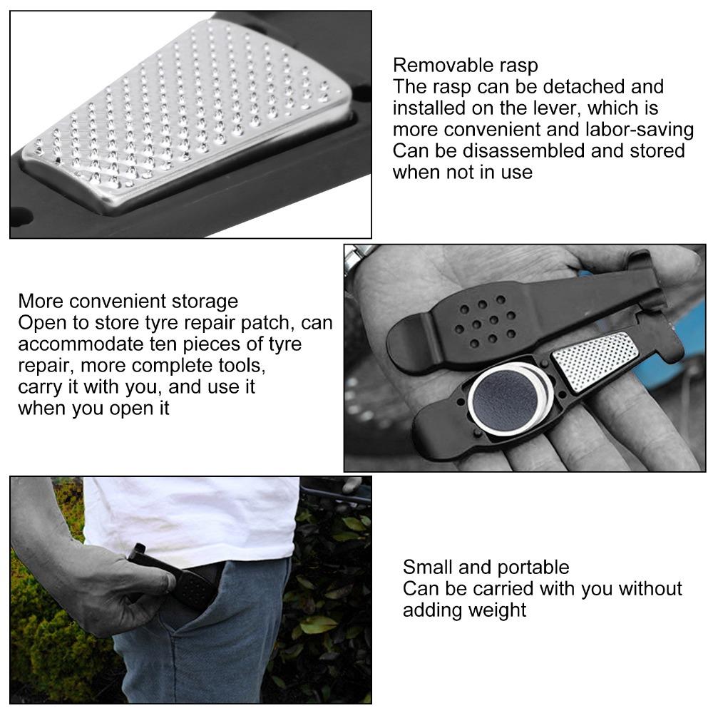 2 Pairs Hard Bike Tire Levers with Steel Rasp Bike Tire Repair Levers Bike Tube Lever  for Cyclists