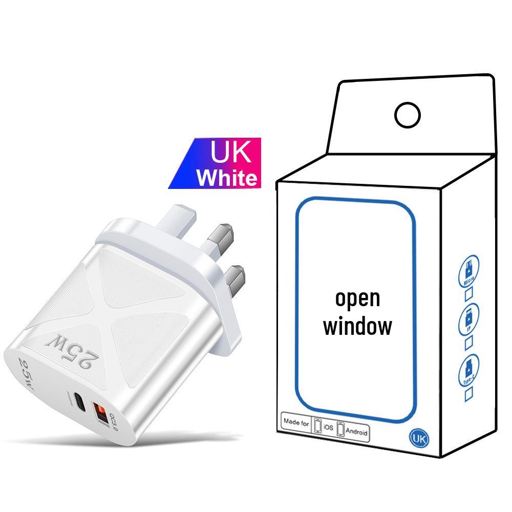 5V/9V/12V USB Travel Charger with US/EU/UK Specs, PD25W & QC3.0 Fast Charging