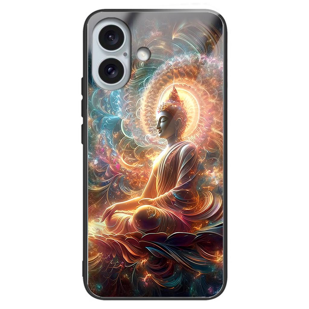 For iPhone 16 Case Tempered Glass TPU Drop-Proof Phone Cover Pattern Printing