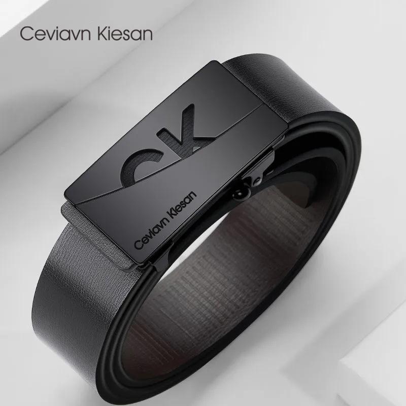 

Ceviavn Kiesan Men s Genuine Leather Automatic Buckle Belt 115 cm