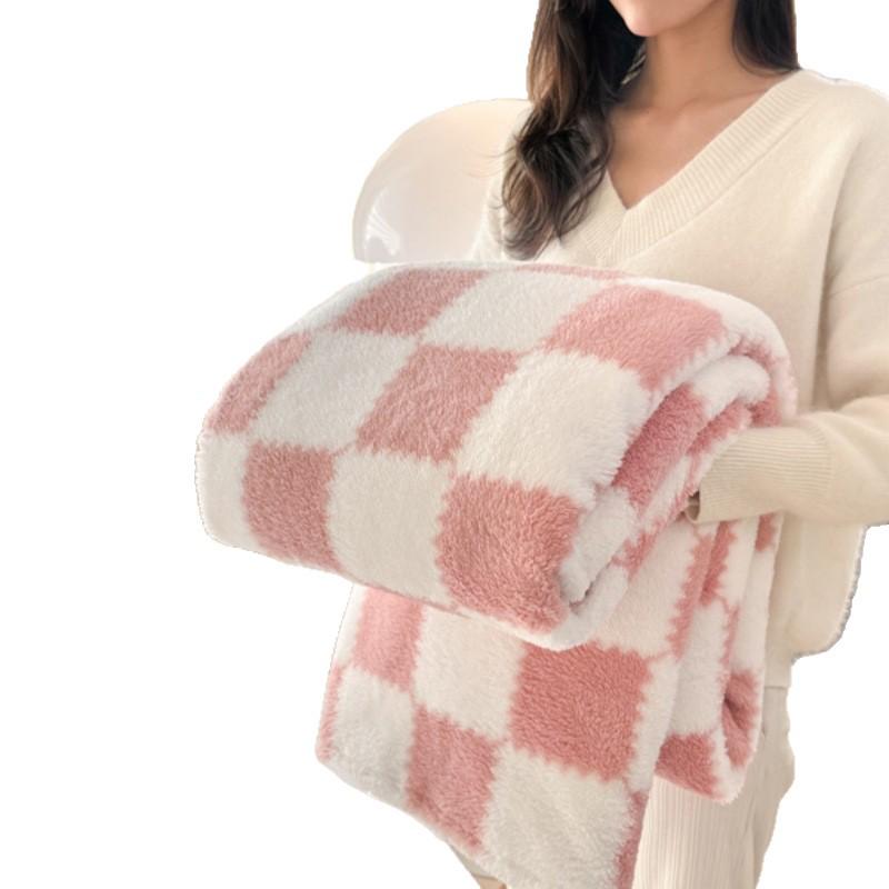 Cross-border Flannel Plaid Milk Velvet Summer Air Conditioning Blanket