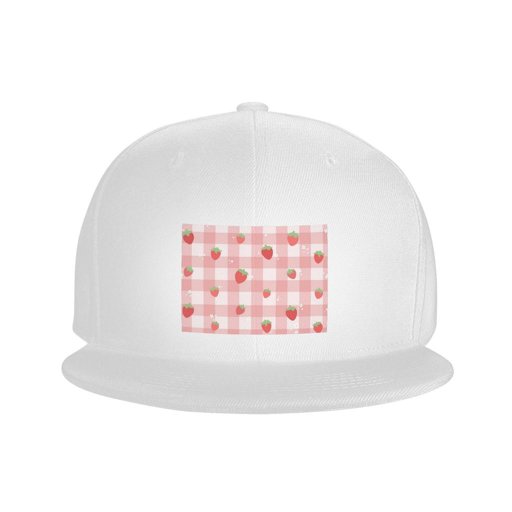 Strawberry Plaid Baseball Caps Snapback Fashion Baseball Hats Breathable Casual Casquette Outdoor for Unisexs And WoUnisexs