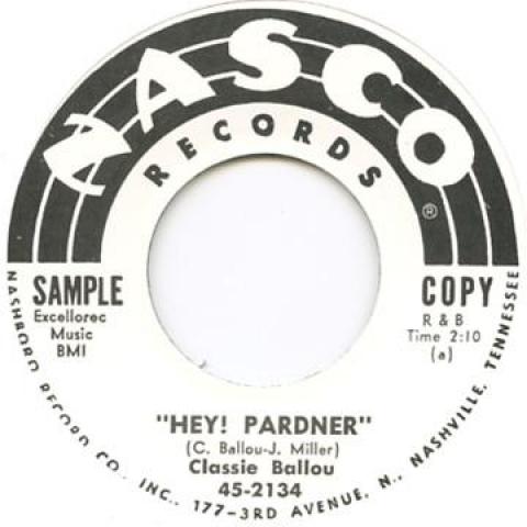 

7inch Record CLASSIE BALLOU - Hey Pardner / Crazy Mambo NASCO6000 Nasco UK Blues