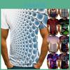 Herren T-Shirts mit 3D-Vortex-Psychedelic-Print, weich, atmungsaktiv, Kurzarm