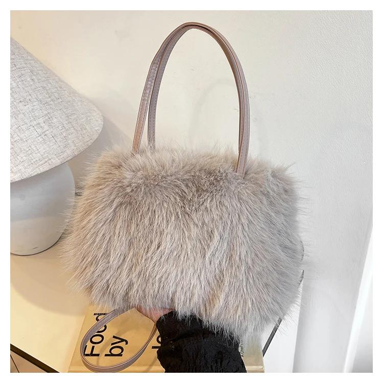 Velvet Fur Women's Shoulder Bag Versatile Crossbody Bag High-quality Bucket Bag Portable