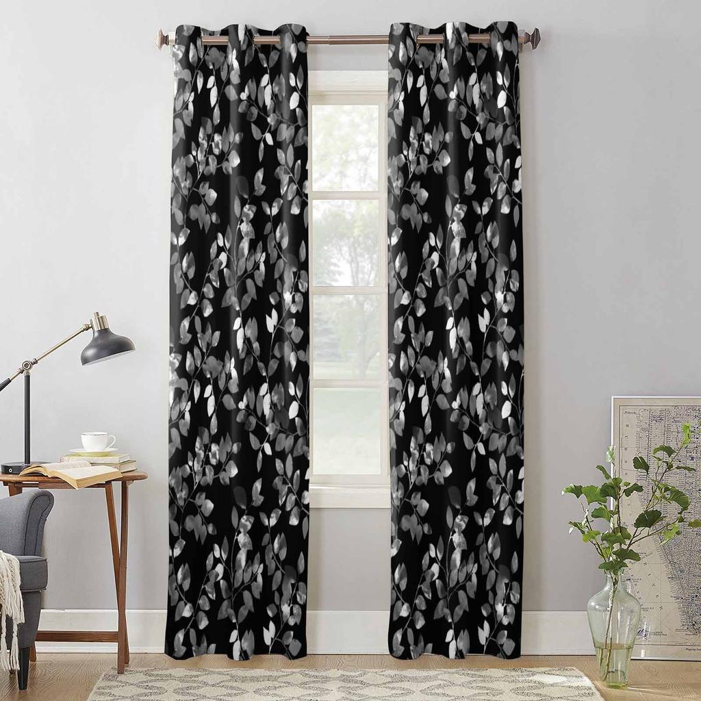 Leaves Plant Window Curtains for Living Room Luxury Bedroom Curtain Kitchen Blinds Drapes Curtains