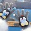 Dames Winter 2025 Retro Geruite Kitty Handschoenen: Warme Vijfvingerige Fietskoubescherming