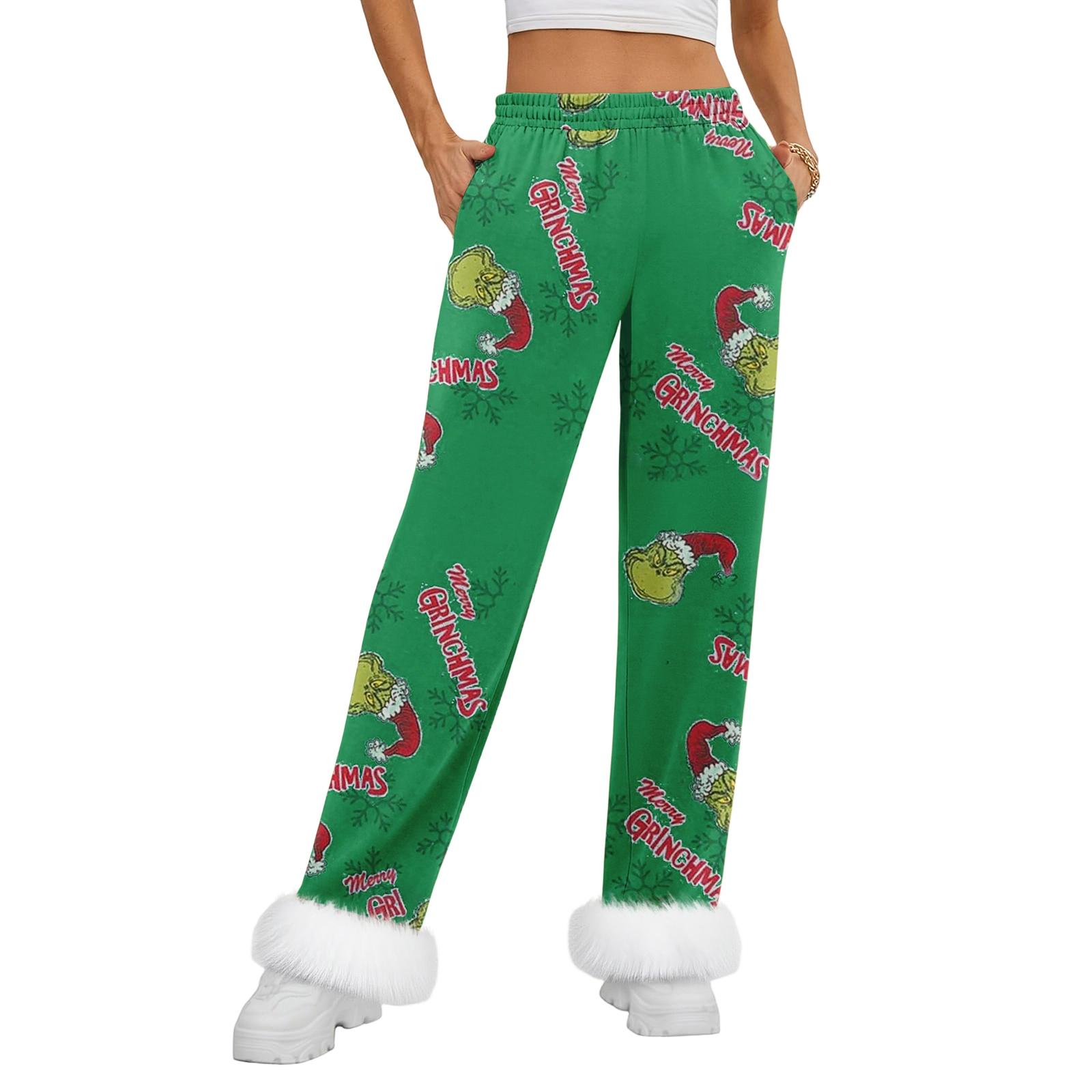 

Женские модные повседневные длинные брюки с бахромой и карманами с принтом XXL зелёный