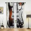 Tende Splash Art Colorate con Chitarra e Musica Rock per Camera da Letto, Soggiorno, Tende per Cucina, Stanza dei Bambini, Tenda per Finestra, Decorazione per la Casa