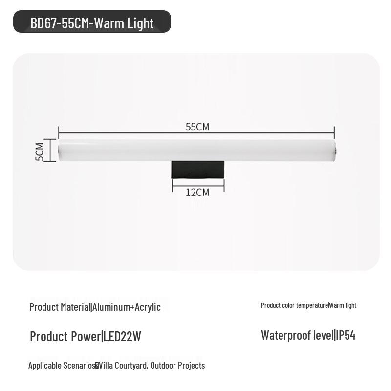 High-brightness Anti-fog Vanity Light with Mirror Cabinet for Bathroom and Hallway, 85-265V