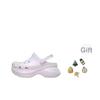 Crocs Comfortable Simple Hole Shoes Little Whale Women Shoes White Purple 213220-5DK