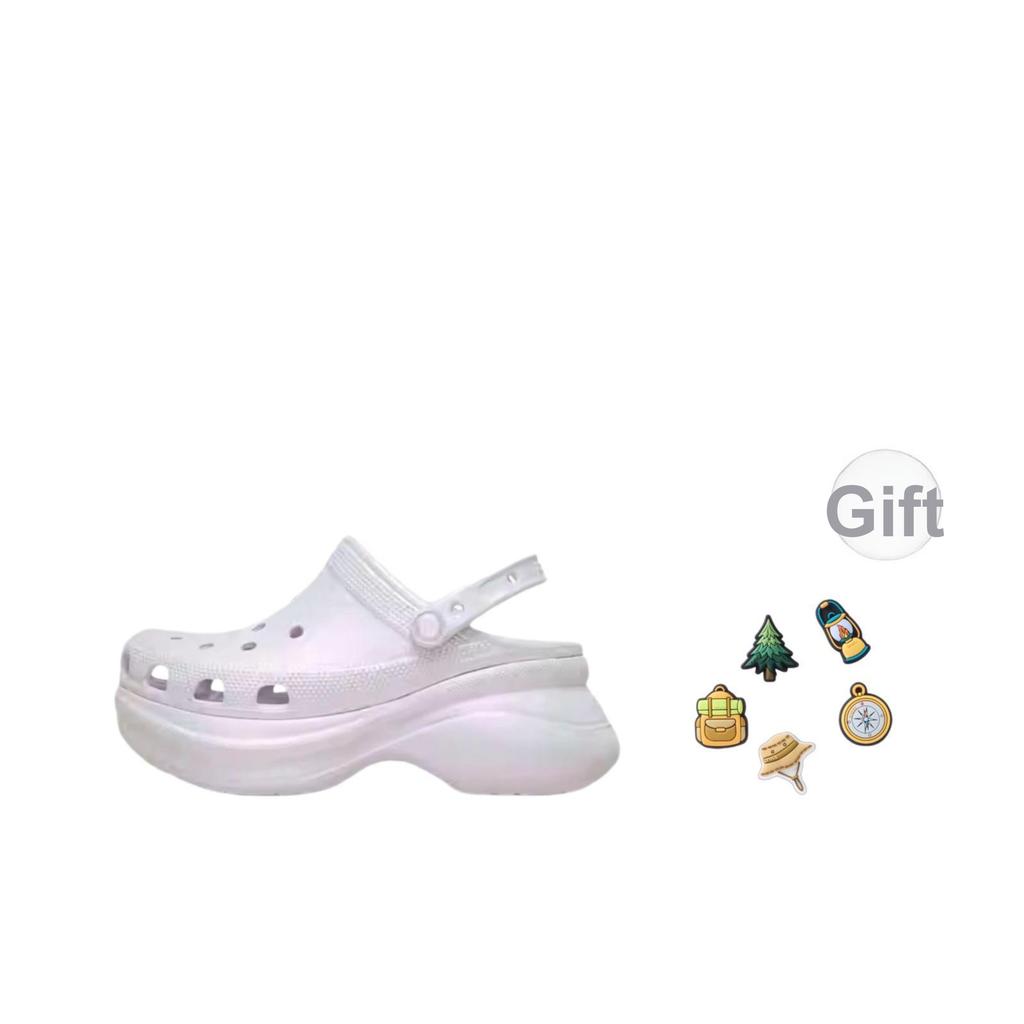 Crocs Comfortable Simple Hole Shoes Little Whale Women Shoes White Purple 213220-5DK