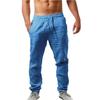 Large Size Trousers for Men Summer Hip Hop Breathable Cotton Count Trousers Trendy Fashion Solid Color Thin Casual