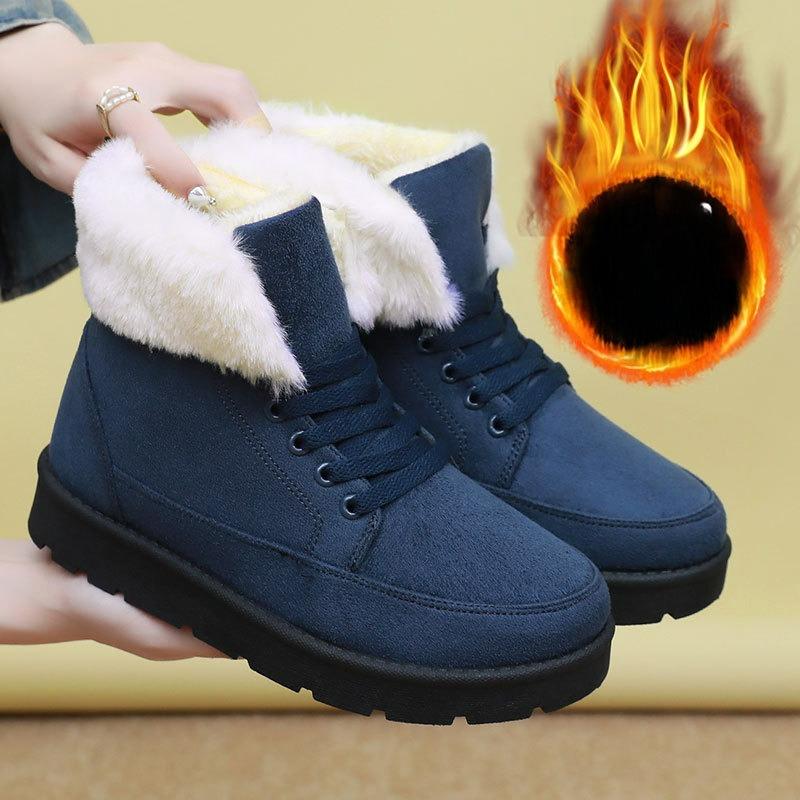 Snow Boots Ladies Plus Velvet Thick Cotton Shoes Winter Thick-soled High-top Mulberry Women's Cotton Boots