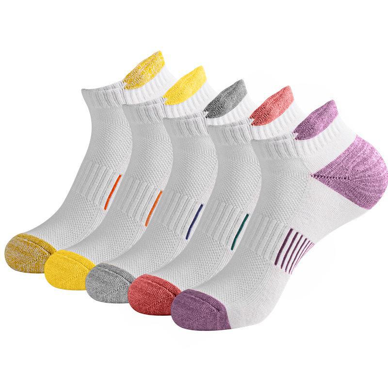Chaussettes de Course Respirantes en Coton Peigné pour Femmes – Absorbantes la Sueur, Amorties et Courtes pour le Sport et le Badminton