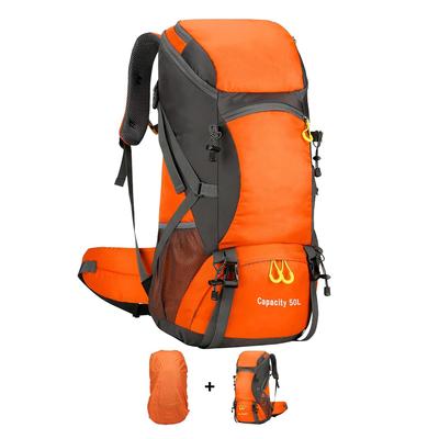 Wanderrucksack, wasserdicht, 50 l, leicht, Reiserucksack mit Regenschutz für Camping, Trekking, Wandern, Spazierengehen, Outdoor-Sport