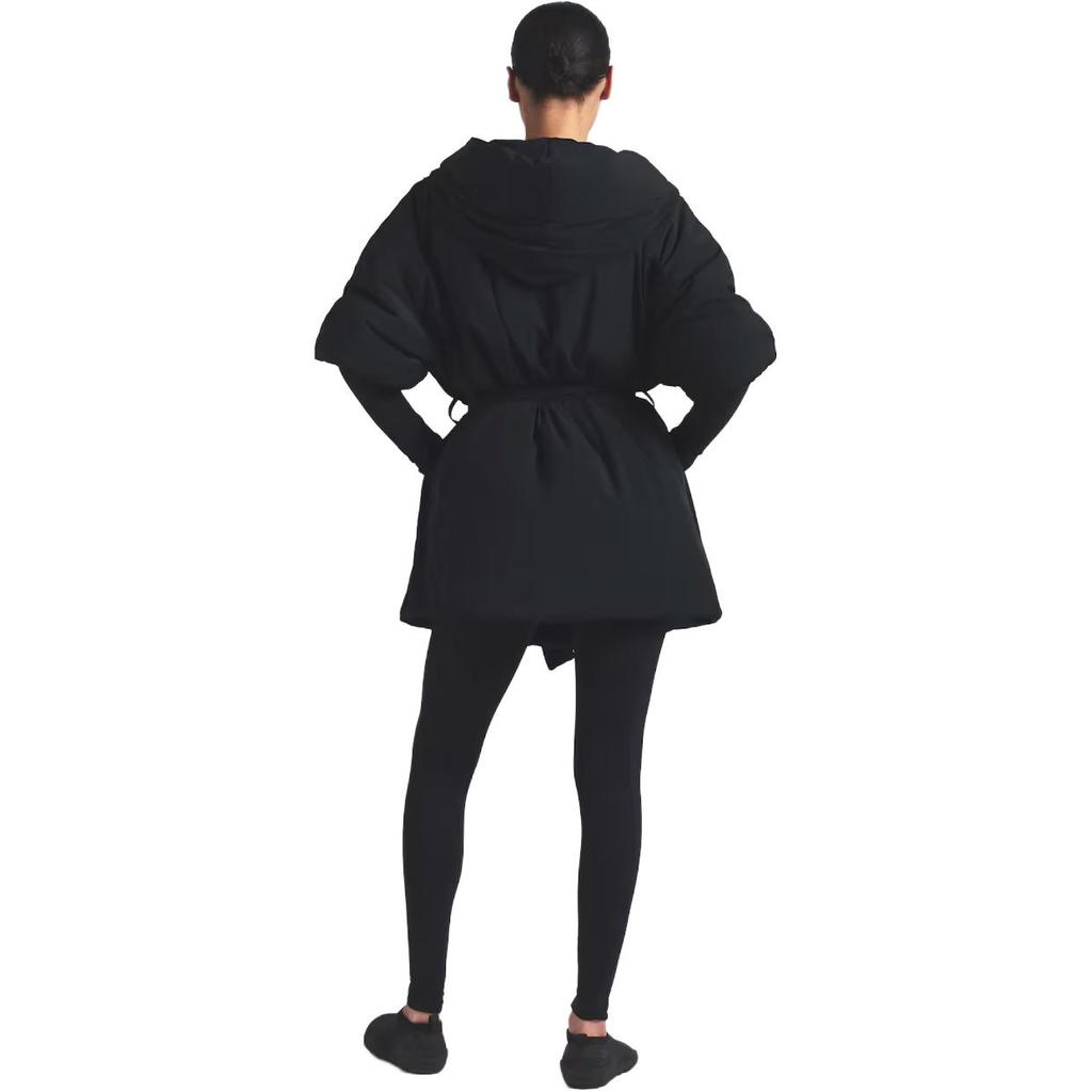 NikeSKIMS Woven Nylon Wrap Coat Obsidian/Obsidian Women Outerwear Black LSLSL10423W-OBD