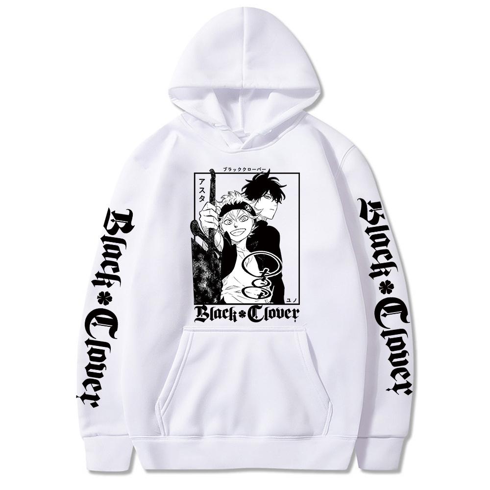 Lustige Anime Black Clover Yuno Grinbellor & Asta Herren-Hoodies Harajuku Cartoon Langarm Hip Hop Mode Sweatshirts Damen