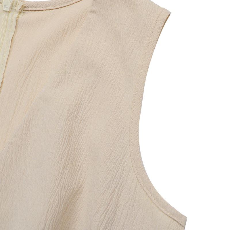 Dámský nový letní overal bez rukávů s výstřihem do V, jednobarevný overalové šortky