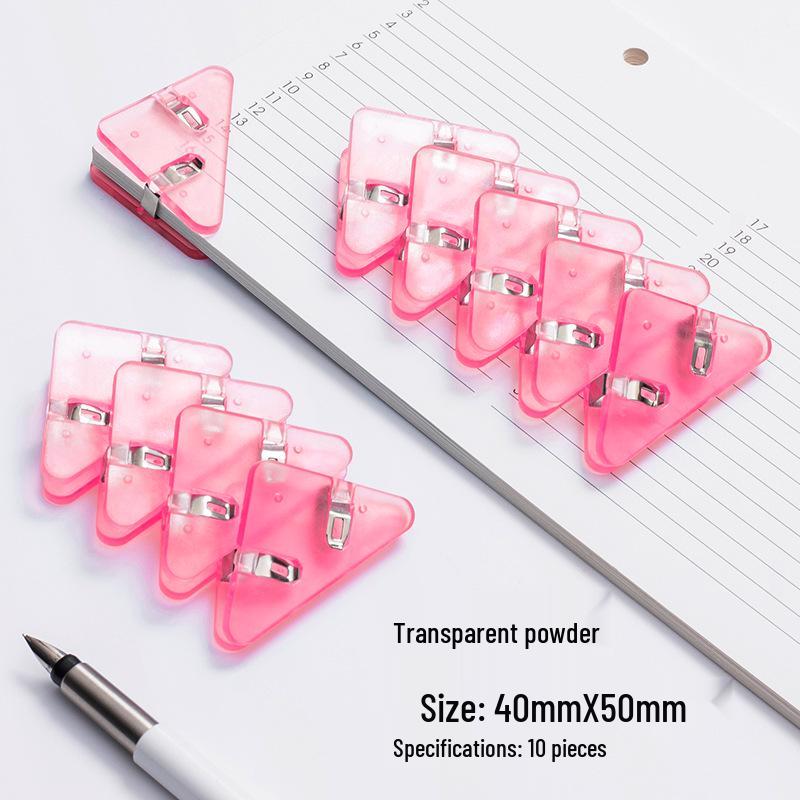 Transparent Triangle Corner Paper Clip - Office & Student Organizer